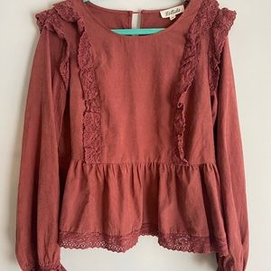 Babydoll Peplum Lace Top